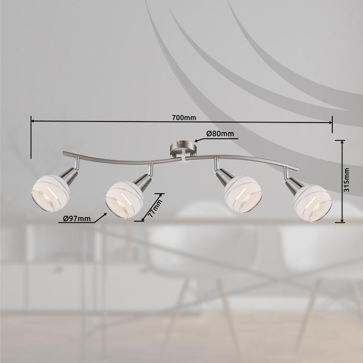 Actual product image Globo LED spotlight nickel matt 4xE14 LED (320 lm, E14)