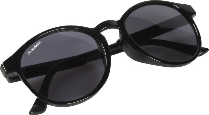 Produktbild PhoneLook UV400 Runde schwarze Sonnenbrille – ultraleicht, modernes Design + Transporttasche Schwarz