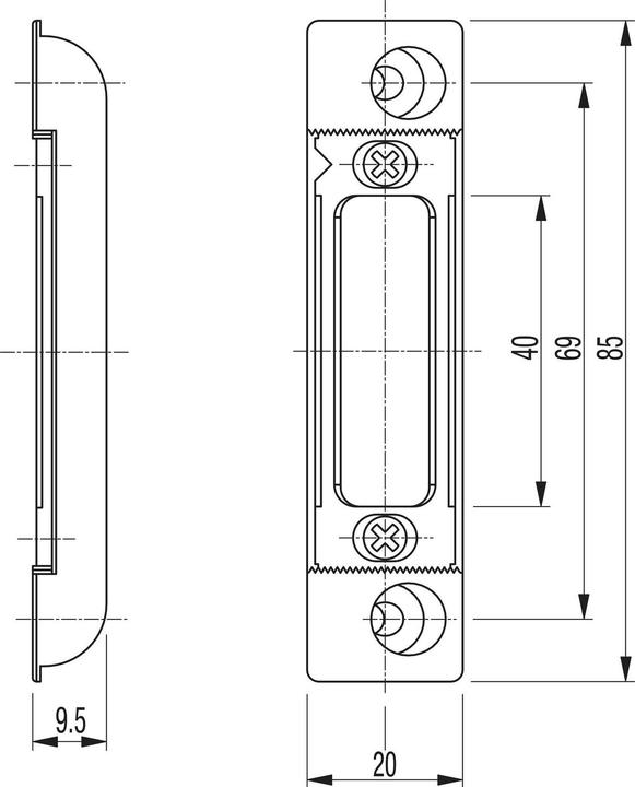 Actual product image G-U Strike plates for panic lock SECURY-Automatic 2110 / 2116 (Striking plate)