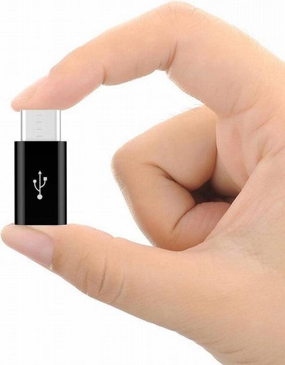 Produktbild Hermex USB Type-C zu micro USB Adapter SCHWARZ (USB-C, Micro USB)