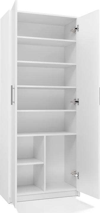 Topeshop Filing cabinet OLIV 2D 74x35x180 cm white (74 x 35 x 180 cm)