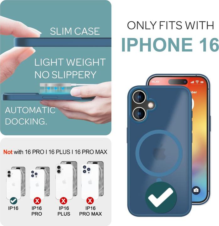 Actual product image Nalia Matte hybrid case with MagSafe function (Apple iPhone 16)