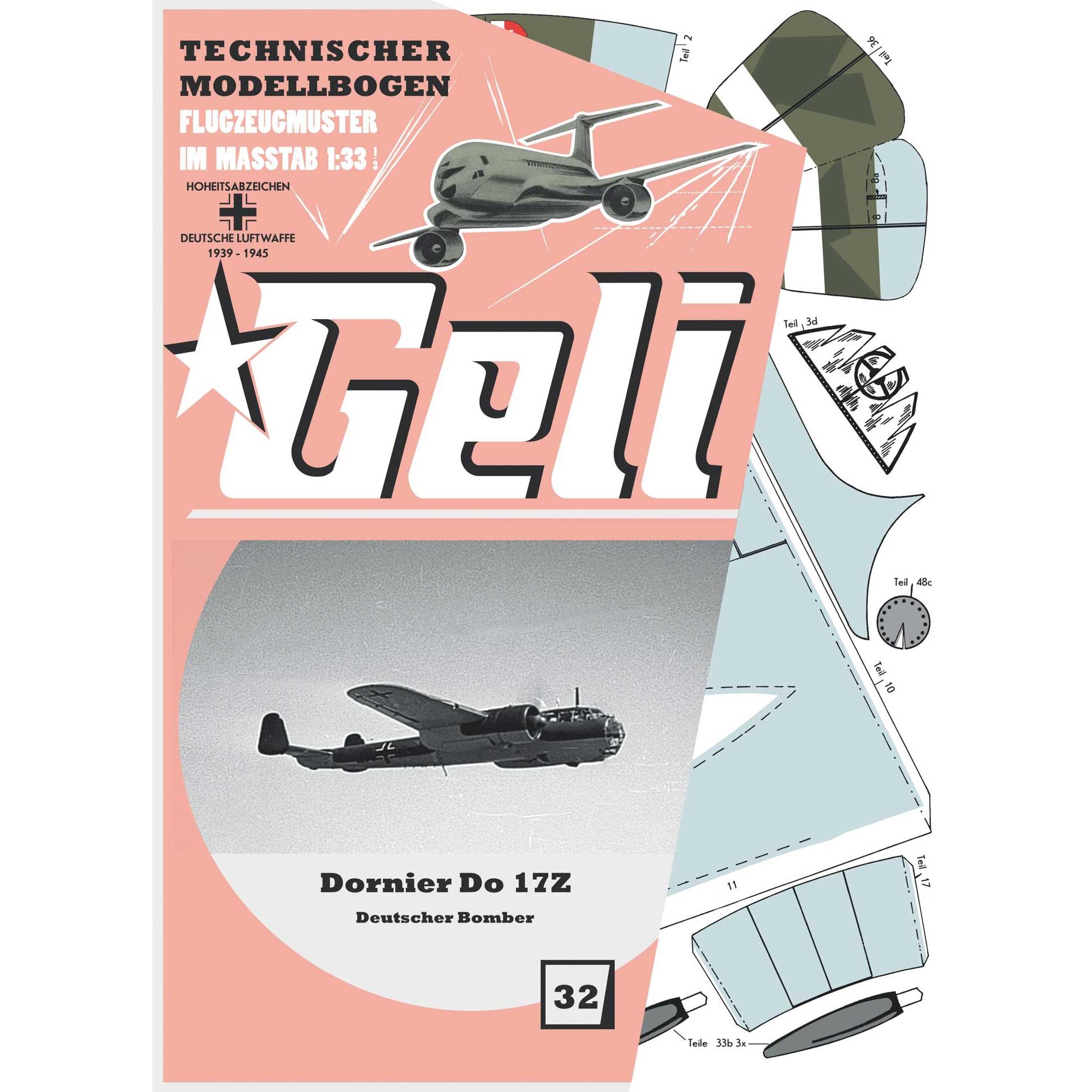 Geli dornier do 17z kartonmodell