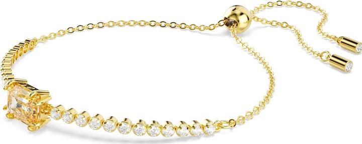 Actual product image Swarovski Matrix Tennis Armband Verschiedene Schliffe Karamell Goldlegierungsschicht (24 cm, Swarovski Metal)