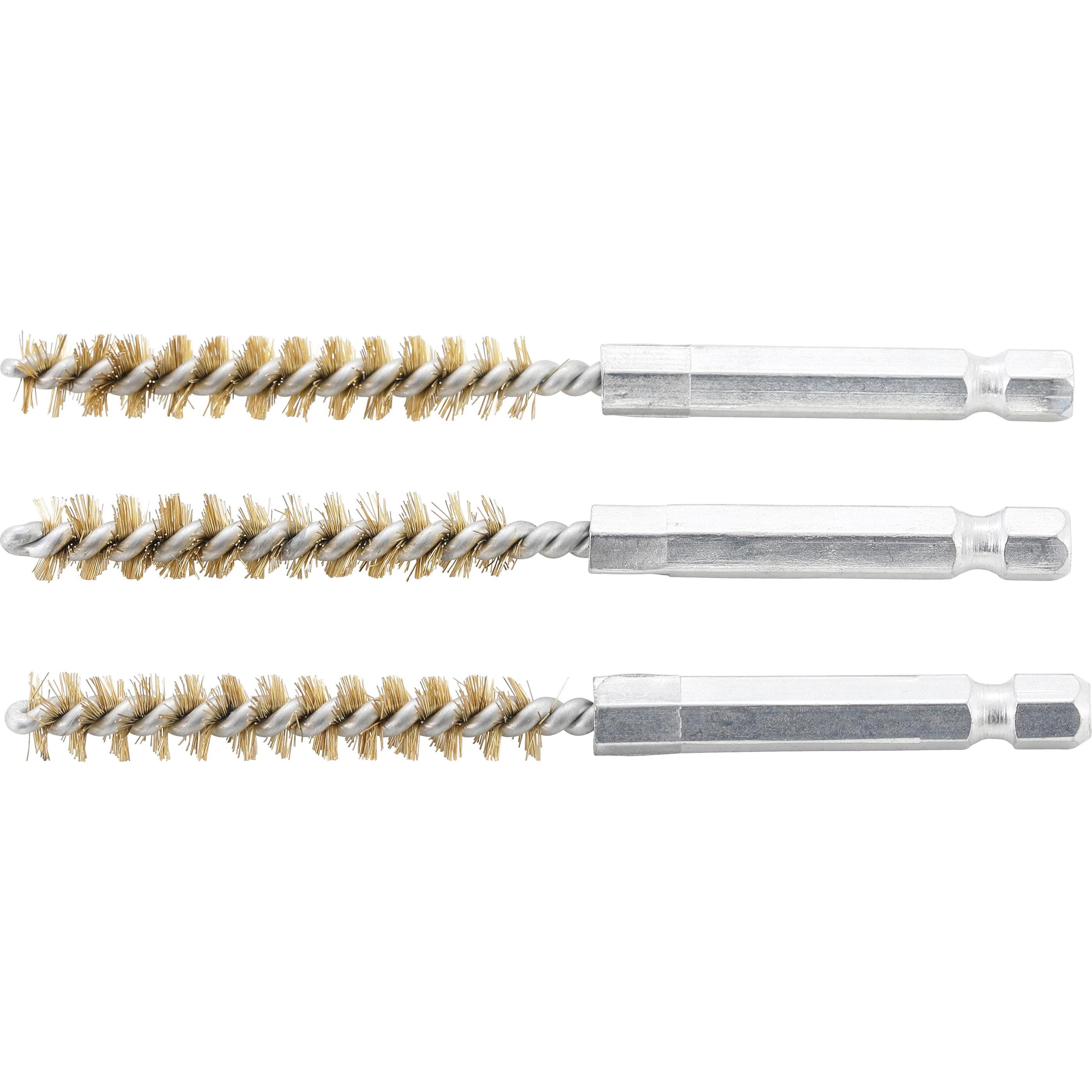 BGS, Schleifmittel, Messingbürste 8 mm Antrieb Aussensechskant 6,3 mm (1/4") 3-tlg.