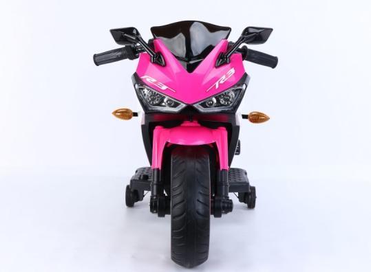 Actual product image Es-toys Elektro Kindermotorrad 888 – 12V 4,5A Akku – mit Stützräder, Musik und Lichter -Pink (12 V)