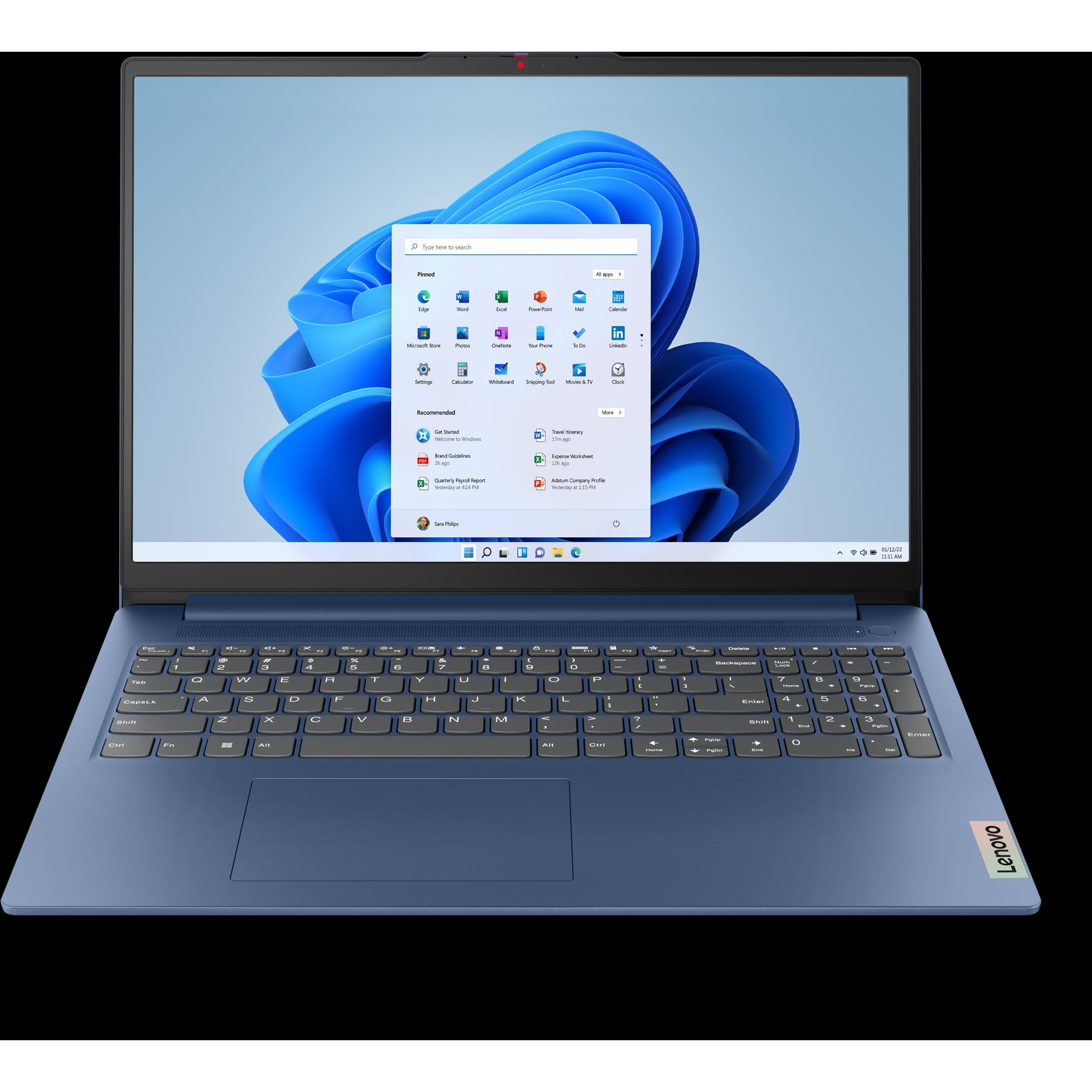 Lenovo IdeaPad Slim 3 (16", AMD Ryzen 3 7330U, 8 GB, 512 GB, DE), Notebook, Blau