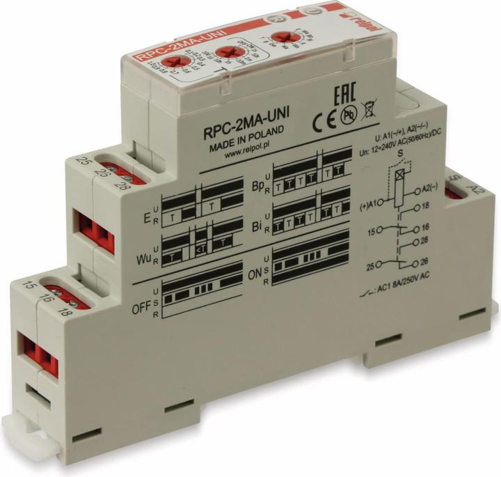 Produktbild Reltech Zeitrelais RMFR2, 2 Wechsler, 10 Funktionen