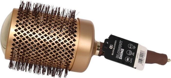 Olivia Garden Expert Blowout Shine Gewellte Borsten Gold&Braun 80 mm