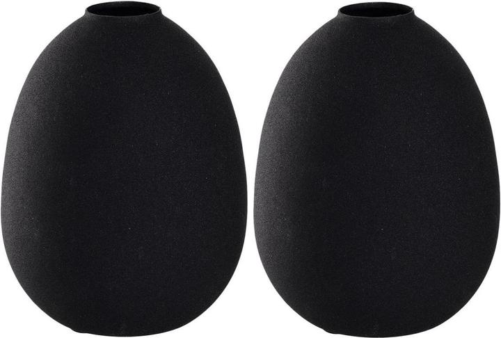 Immagine prodotto Leonardo Vaso in metallo 16 cm, nero, 2 pezzi (2x)