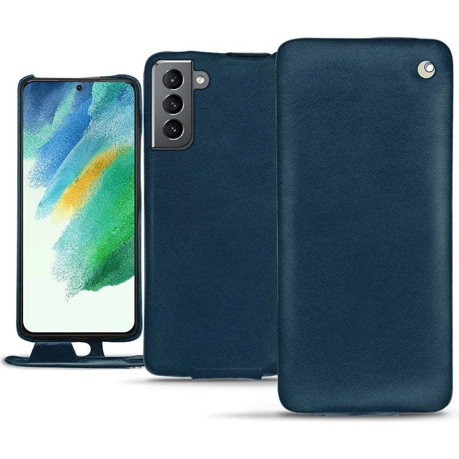 Thumbnail - Noreve Lederschutzhülle vertikal (Samsung Galaxy S21 FE), Smartphone Hülle, Blau
