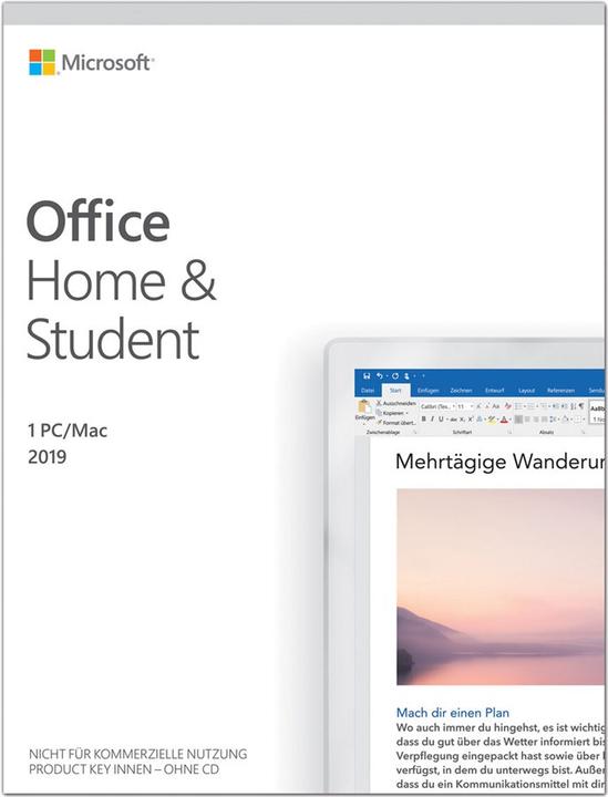 Actual product image Microsoft Office Home & Student 2019 German (1 User, unlimited)