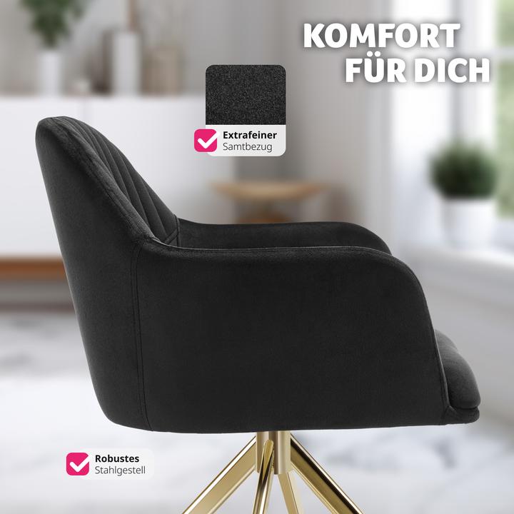 Immagine prodotto tectake Samt-Drehstuhl Lona mit dicker Polsterung