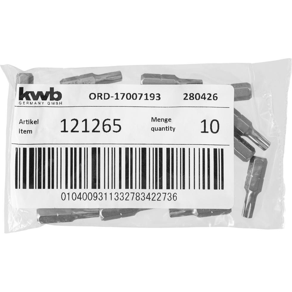kwb, Bits, 121265 Sechskant-Bit T 25 Stahl 1 St. (T 25)