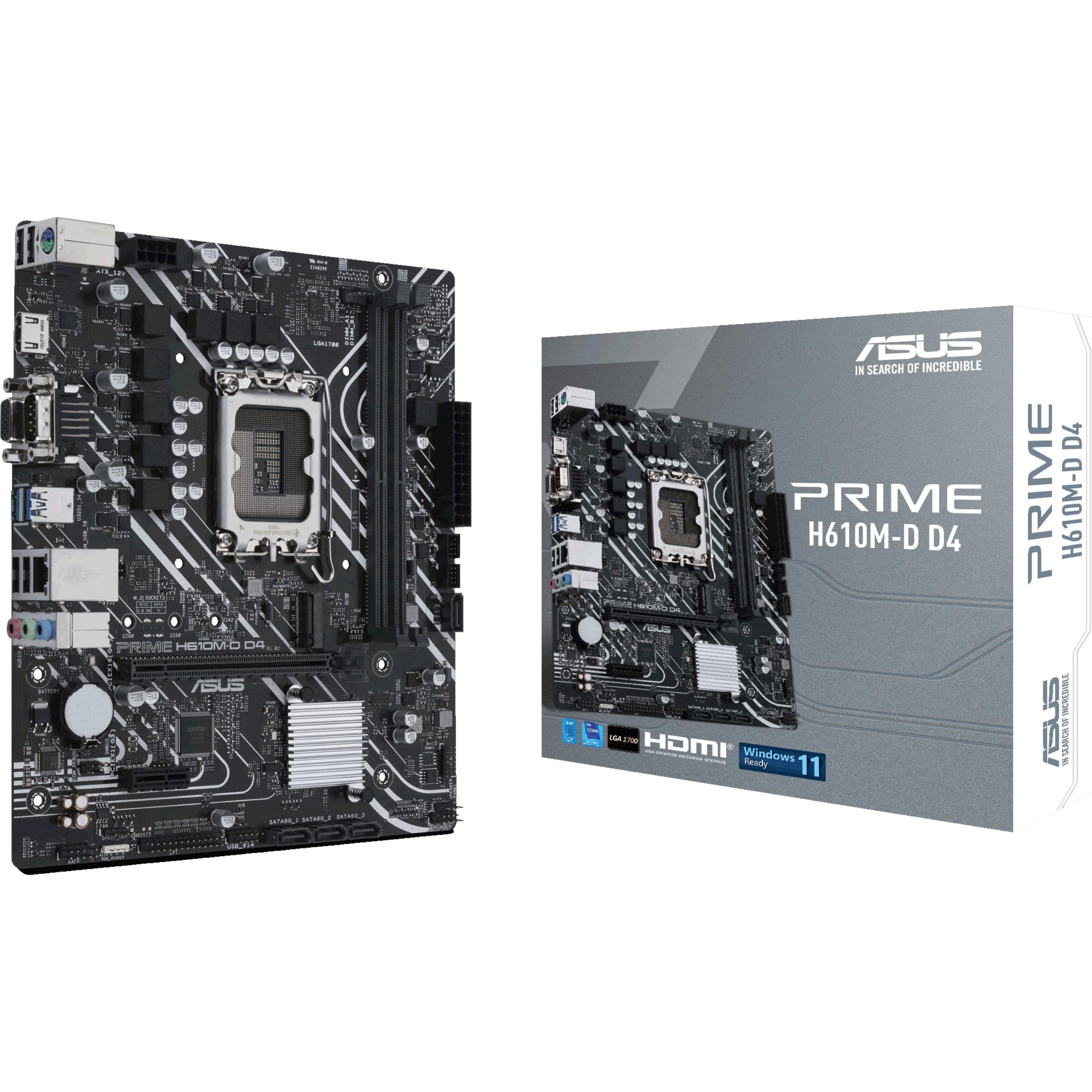 ASUS PRIME H610M-D D4 (LGA 1700, Intel H610, mATX), Mainboard