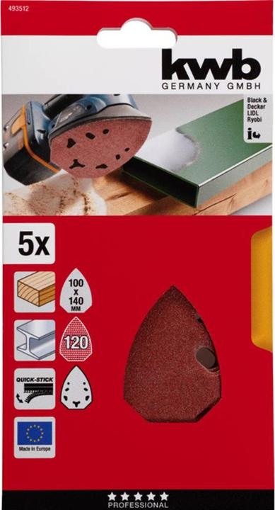Actual product image kwb Mouse adhesive discs K120 / 5 pieces (120)