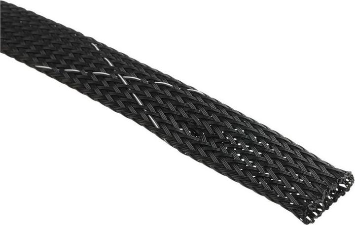 Actual product image HellermannTyton 170-81101 HEGPETFRX06-PET-BK Braided sleeving black polyester