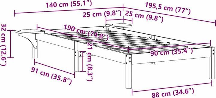 Image du produit vidaXL Bett (90 x 190 cm)
