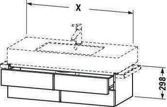 Actual product image Duravit Vanity unit VERO 446x1000x298mm flannel grey satin finish