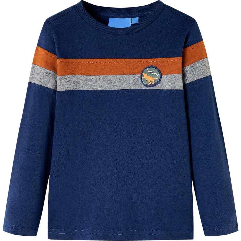 VidaXL, Jungen, Shirt, Kinder-Langarmshirt Marineblau 116,Material: 100, Blau, (116)
