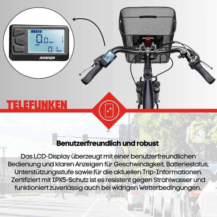 Actual product image Telefunken Multitalent RC822, City E-Bike, Motor power 250 W, Wheel size 28 ", Warranty 24 month(s), Anthracite (49 cm)