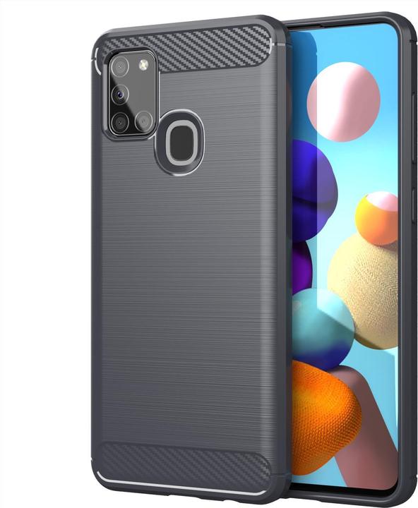 Actual product image Cadorabo TPU Ultra Slim carbon stainless steel Combi Cover (Samsung Galaxy A21s)