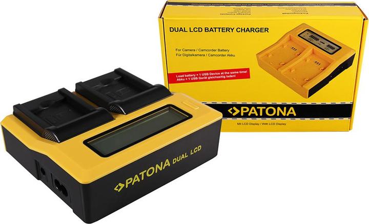 Actual product image Patona Dual LCD USB charger for Samsung BP-88A DV200 DV300