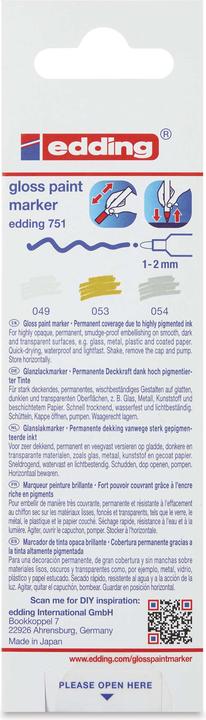 Image du produit Edding 751 - Marqueur à peinture (3x)