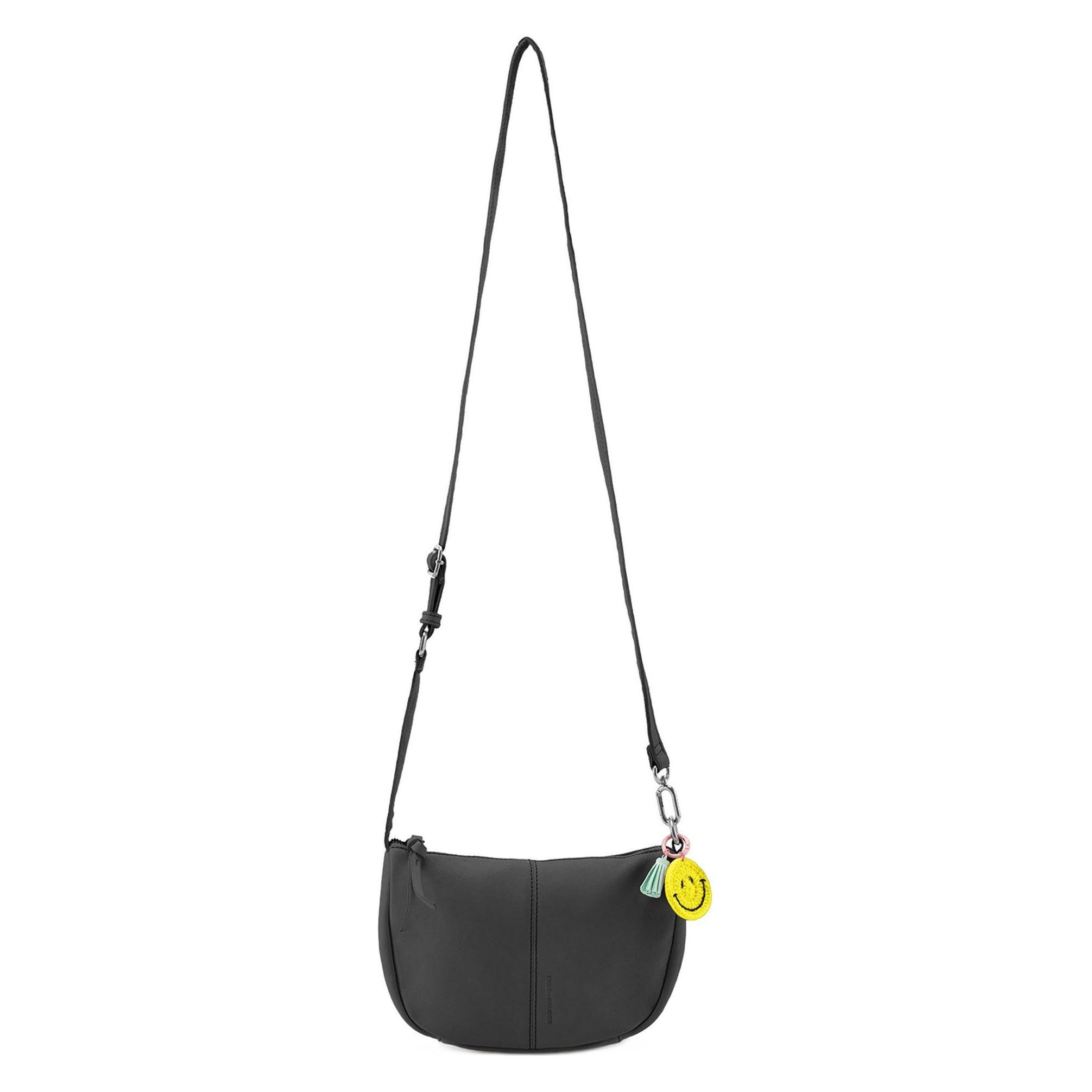 FredsBruder, Damen, Handtasche, Take A Smile Umhängetasche Leder 24 Cm, Schwarz