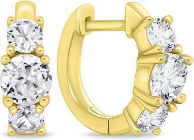 Actual product image Brilio Silver - EA892Y Sparkling Gold Plated Circles