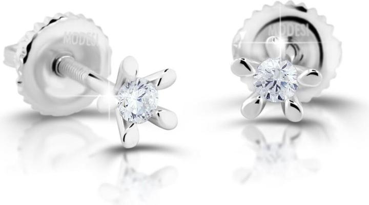 Immagine prodotto Modesi Orecchini minimalisti in argento con zirconi M00923 (Argento)