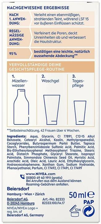 Produktbild NIVEA BB Tagesplfege 5in1 Hell LSF 15 (Beige, Light, 50 ml)