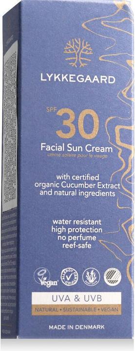 Image du produit Lykkegaard Sun Facial Sun Cream (Crème solaire visage, SPF 30, 50 ml)