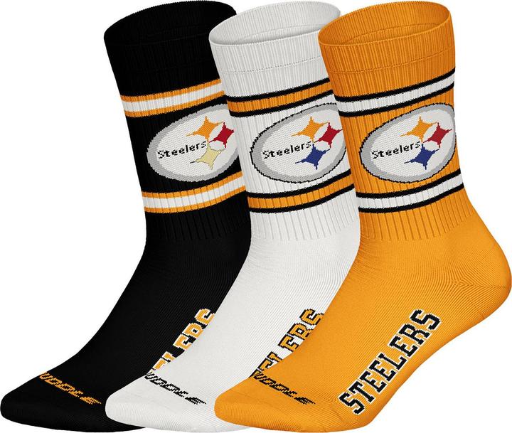 Barefoot Pittsburgh Steelers 3pk Crew Socks 39-42