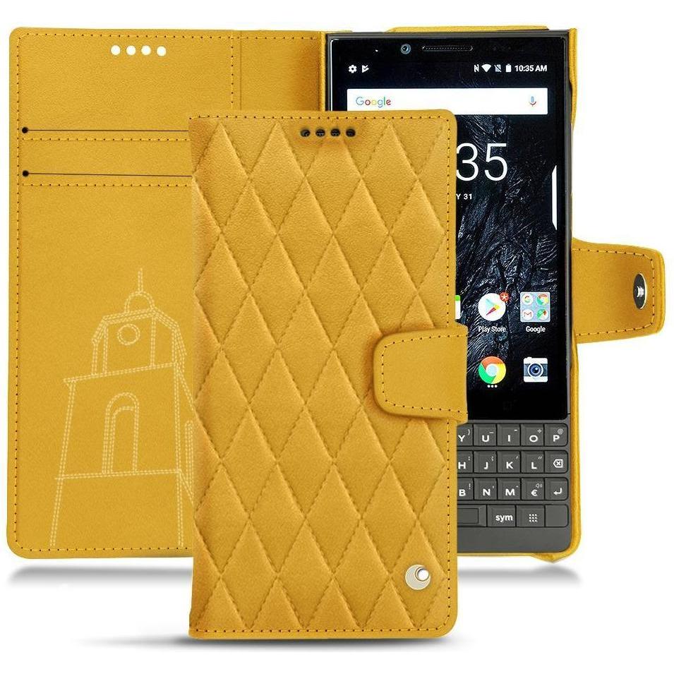 Noreve Lederschutzhülle Wallet (Blackberry KEY2), Smartphone Hülle, Orange