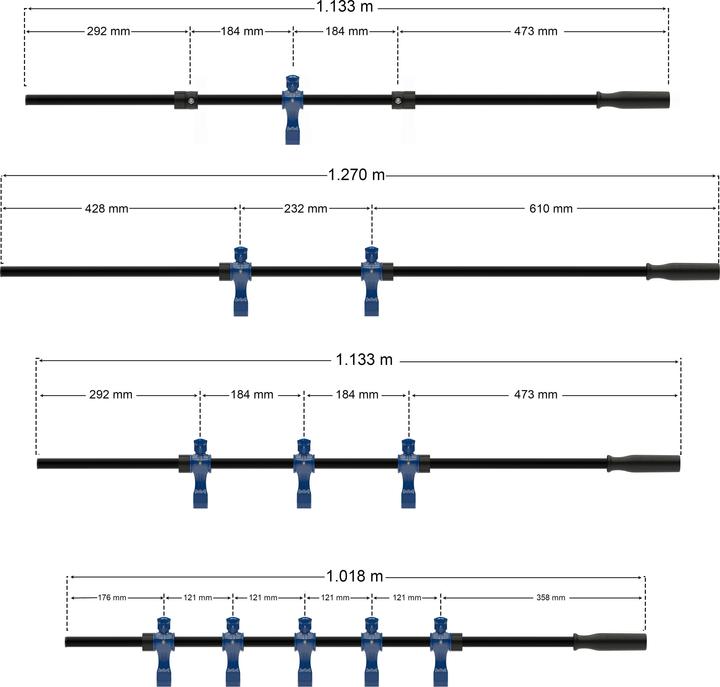 Produktbild Sportime Turnierkickertisch Stange Black Dragon glänzend oder matt, 16 mm