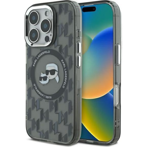 Thumbnail - Karl Lagerfeld KLHMP16LHMCKMHK iPhone 16 Pro 6.3" czarny/black IML Monogram Karl&Choupette Head MagS (Apple iPhone 16 Pr...