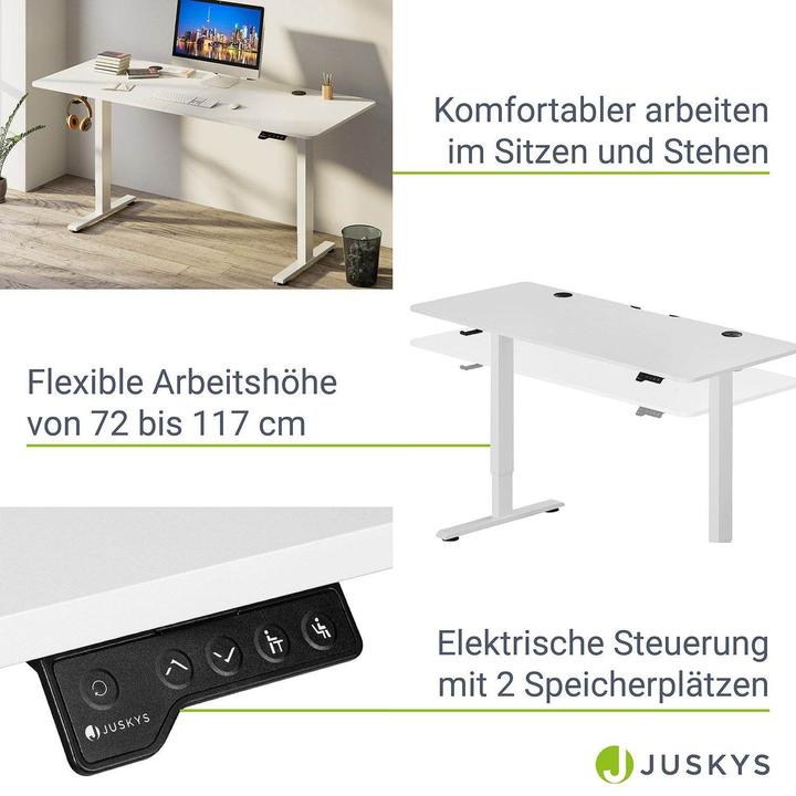 Actual product image Juskys Adjustable desk (140 x 60 cm)