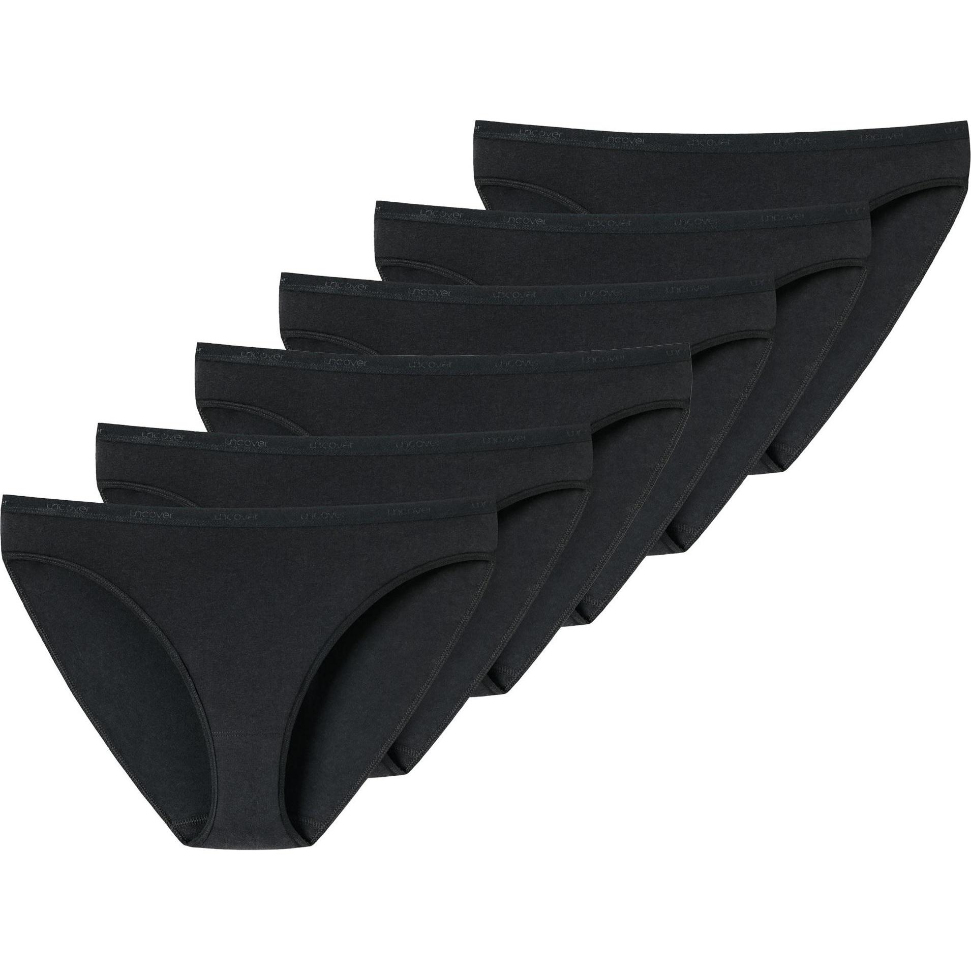 Uncover by Schiesser, Damen, Unterhosen, Slip Casual Bequem sitzend, Schwarz, (XL, 6er Pack)