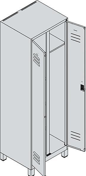 Produktbild C+P CP Spind Classic Plus lichtgrau 080610-20 S10009, 1 Schliessfach 60,0 x 50,0 x 195,0 cm (60 cm, 195 cm)