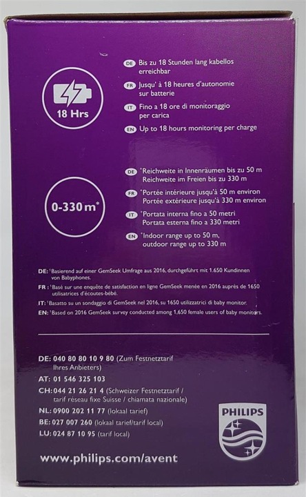 Immagine prodotto Philips Avent Audio Advanced (Audio del baby monitor, 330 m)