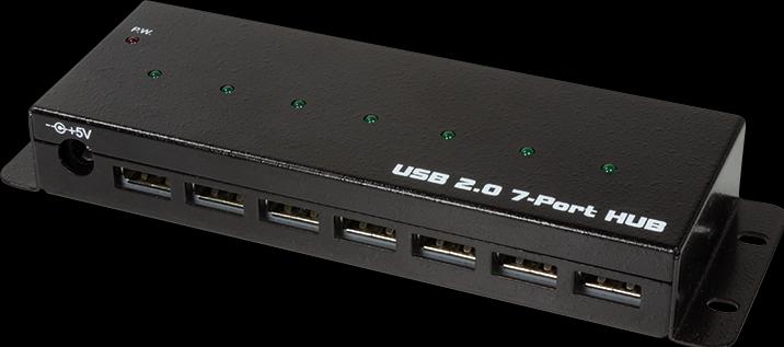 Produktbild LogiLink USB 2.0 Hub, 7-Ports, Industrieausführung (USB-A, 7 Ports)