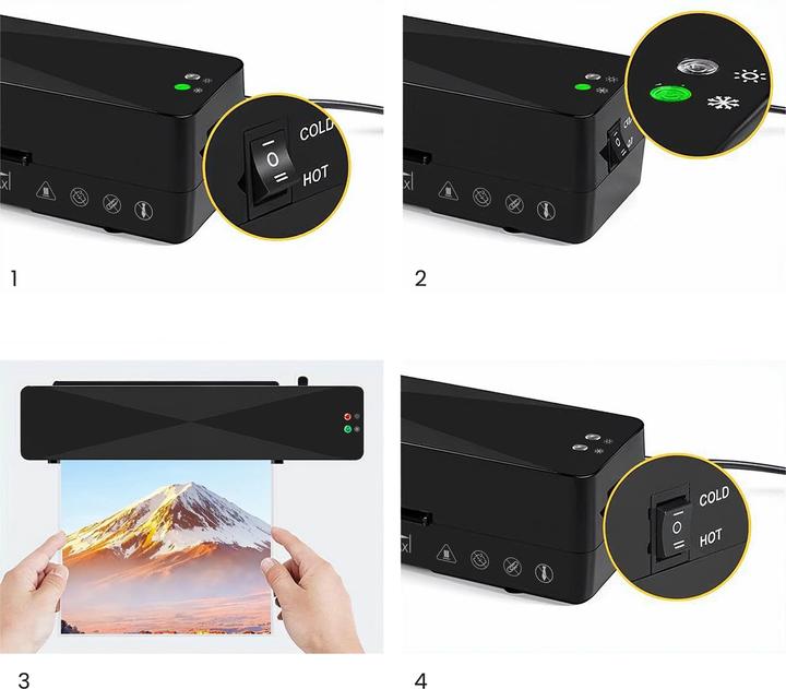 Produktbild Savio LR-01/B Laminiergerät Kalt-/Warmlaminator 320 mm/min Schwarz (125 µm, A4)