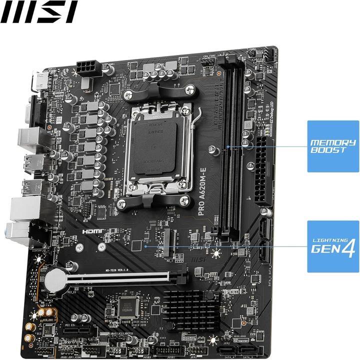 Produktbild MSI Pro A620M-E (AM5, AMD A620, mATX)