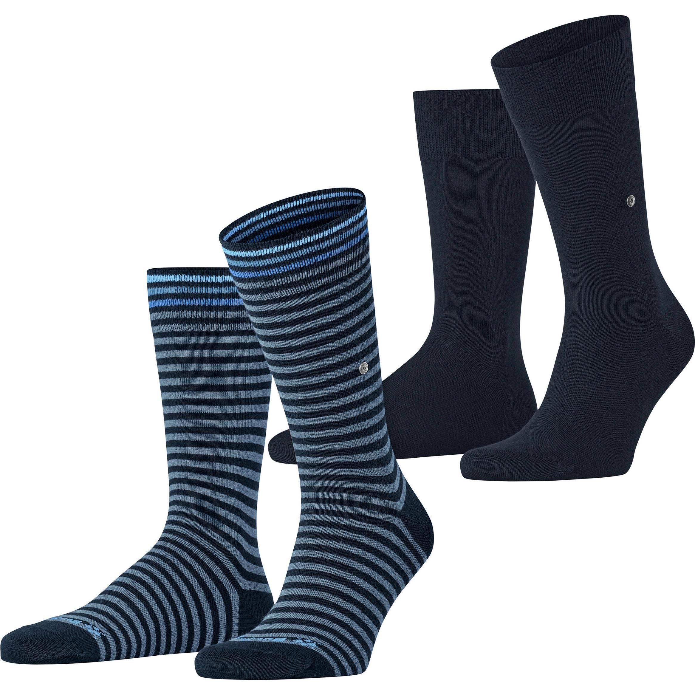 Burlington, Herren, Socken, Everyday Stripe SO - Mixed 2-Pack, Blau, (2er Pack, 40 - 46)