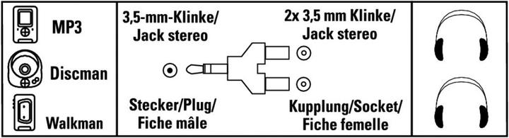 Image du produit Hama Adaptateur audio, prise jack 3,5 mm - 2x prise jack 3,5 mm, stéréo