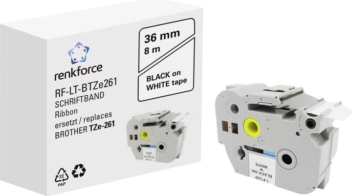 Produktbild Renkforce Schriftband RF-LT-BTZe261 Kompatibel ersetzt Brother TZe-261 36 mm B (3.60 cm, Weiss)