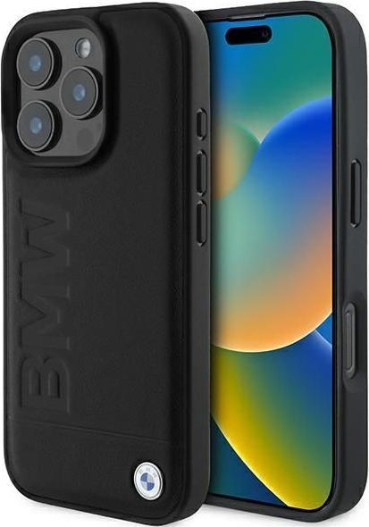 BMW BMHMP16XSLLBK iPhone 16 Pro Max 6.9" czarny/black hardcase Leather Hot Stamp MagSafe (Apple iPhone 16 Pro Max)