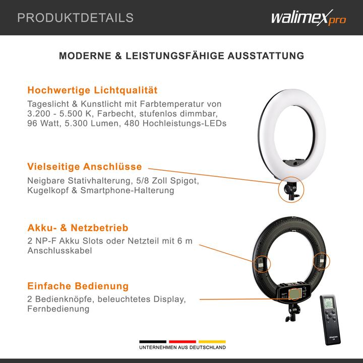 Produktbild Walimex Medow 960 Pro Set (Ringleuchte)
