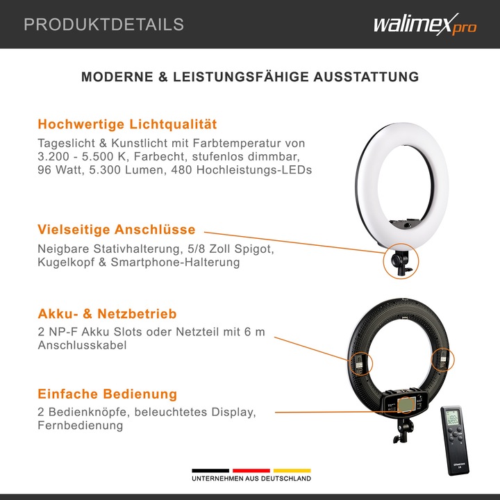 Produktbild Walimex Medow 960 Pro Set (Ringleuchte)